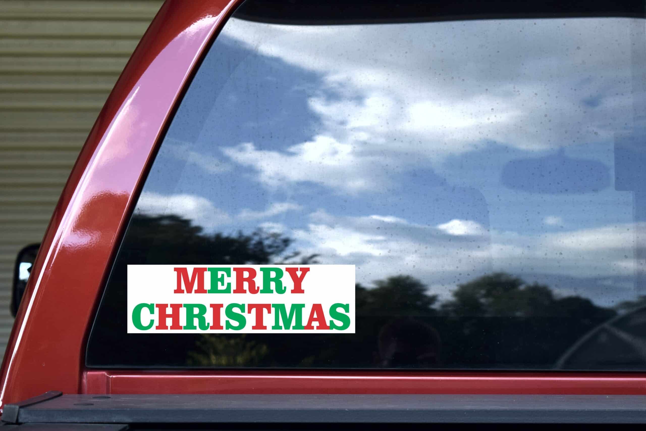 10in x 3in Merry Christmas Vinyl Bumper Sticker Decal Car Stickers Decals