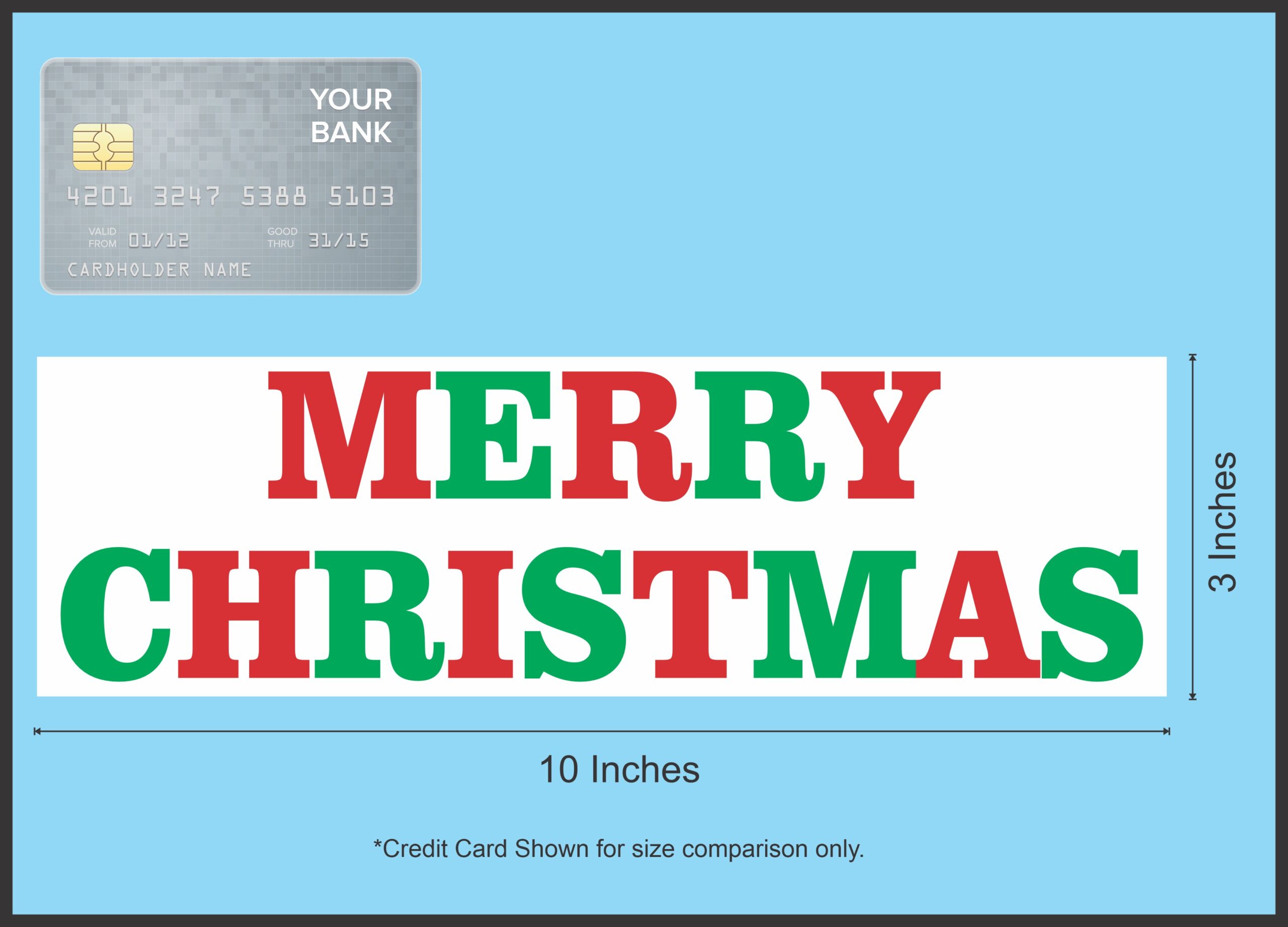 10in x 3in Merry Christmas Vinyl Bumper Sticker Decal Car Stickers Decals