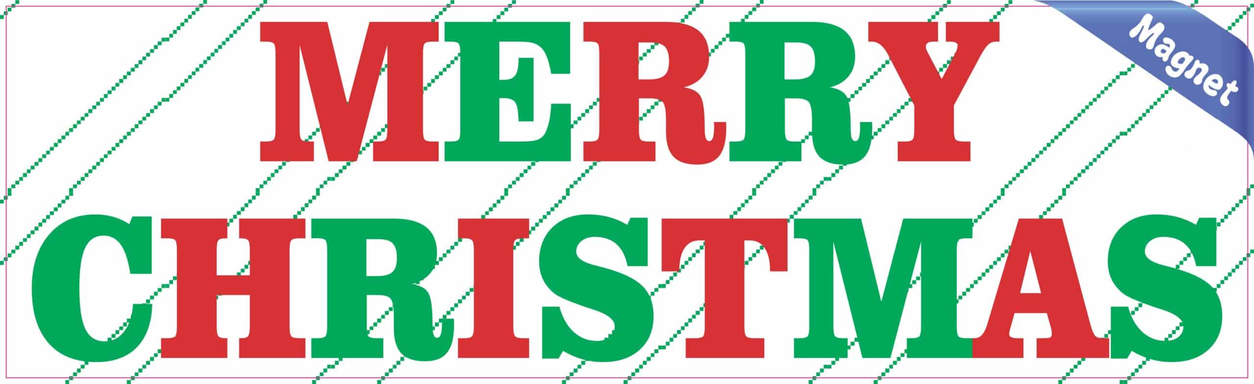 10in x 3in Merry Christmas Vinyl Bumper magnet Car magnets