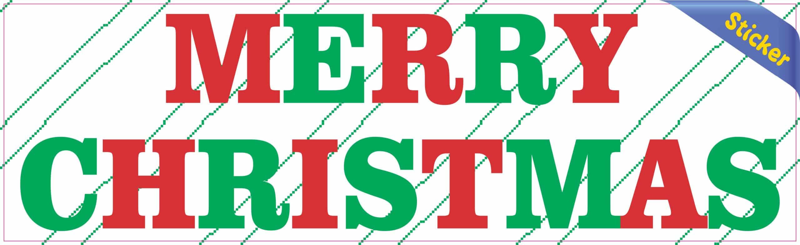 10in x 3in Merry Christmas Vinyl Bumper Sticker Decal Car Stickers Decals