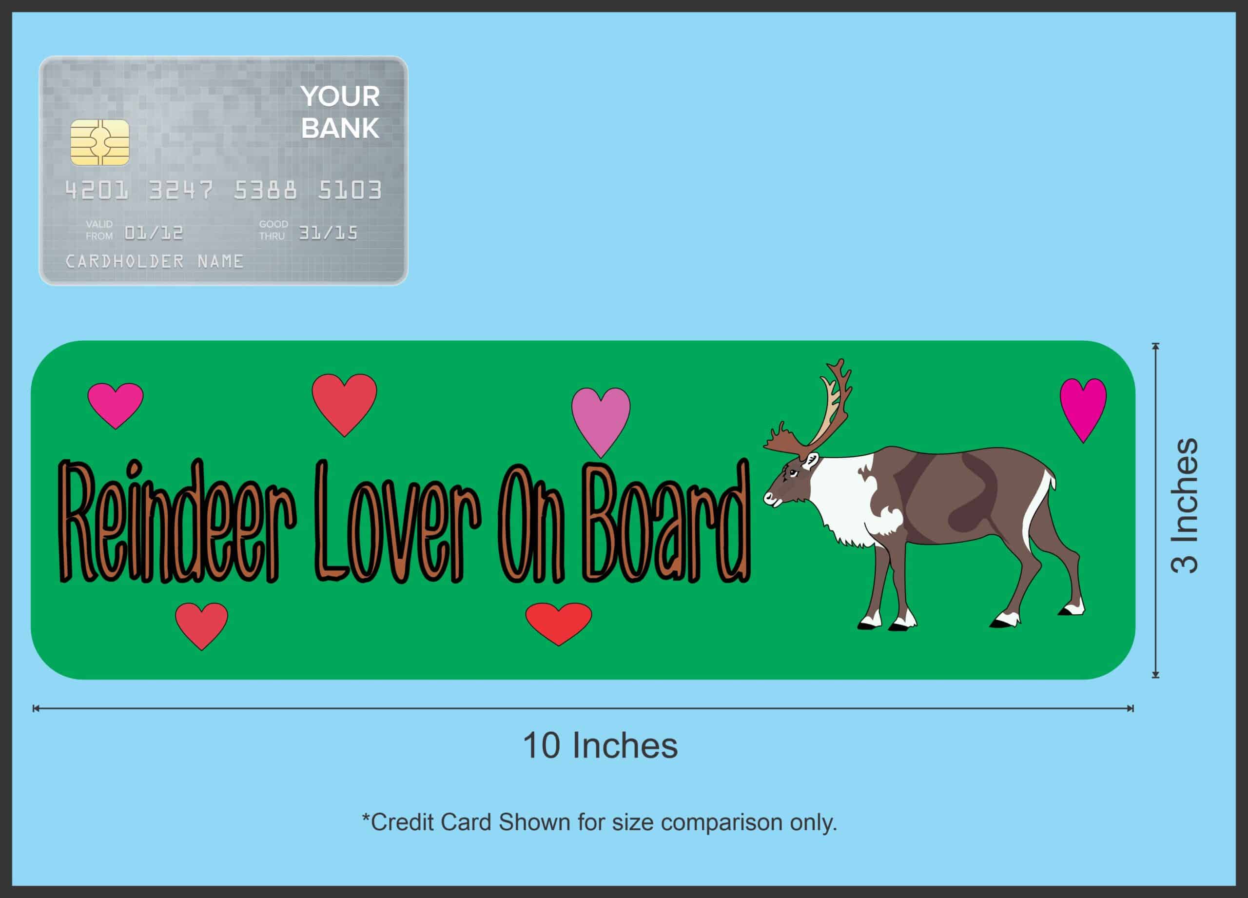 10in x 3in Reindeer Lover On Board Vinyl Bumper magnet Car magnets