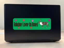 10in x 3in Reindeer Lover On Board Bumper Sticker Decal Car Window Stickers Decals