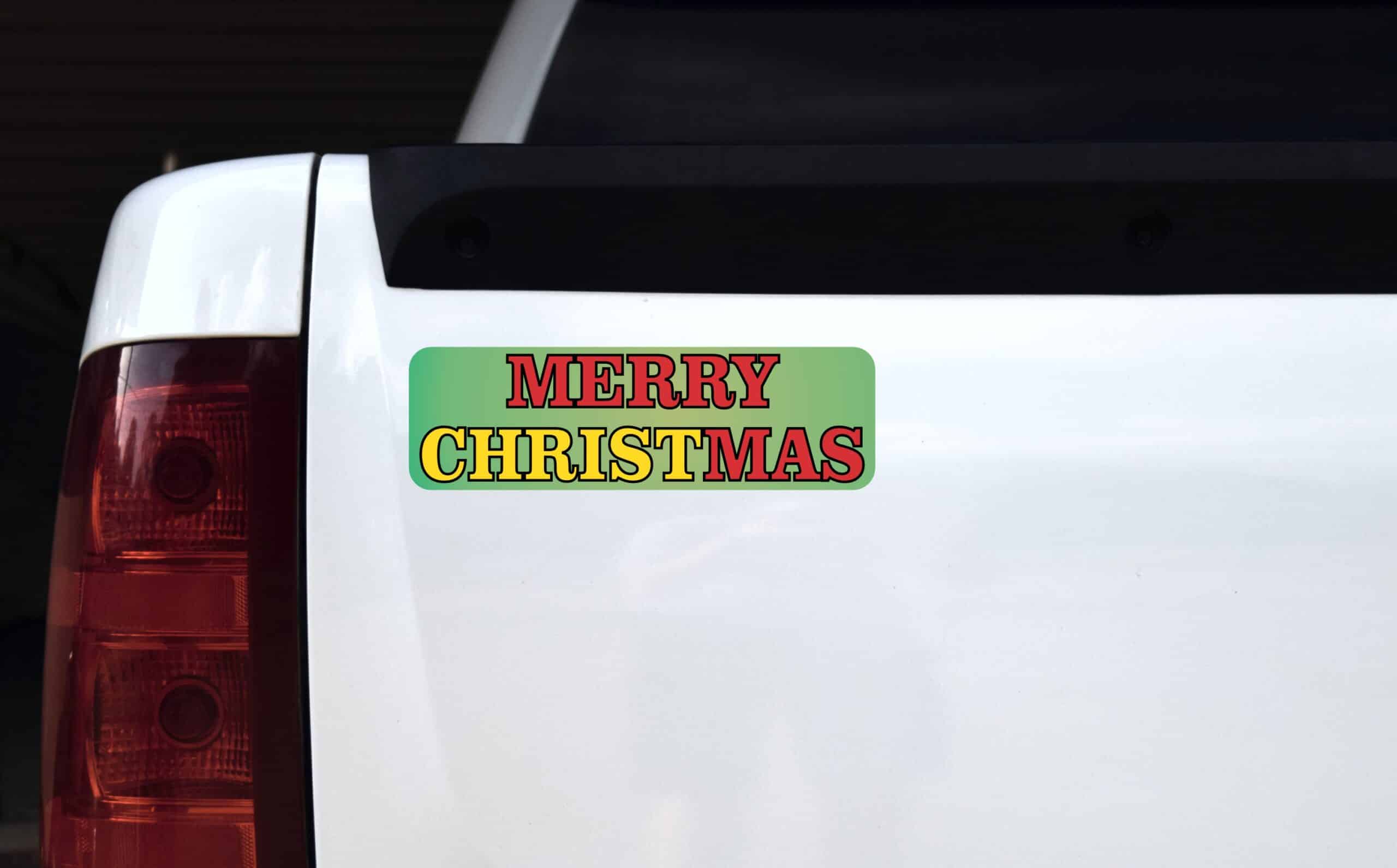 10in x 3in Merry Christmas Christ Vinyl Bumper Sticker Decal Car Stickers Decals