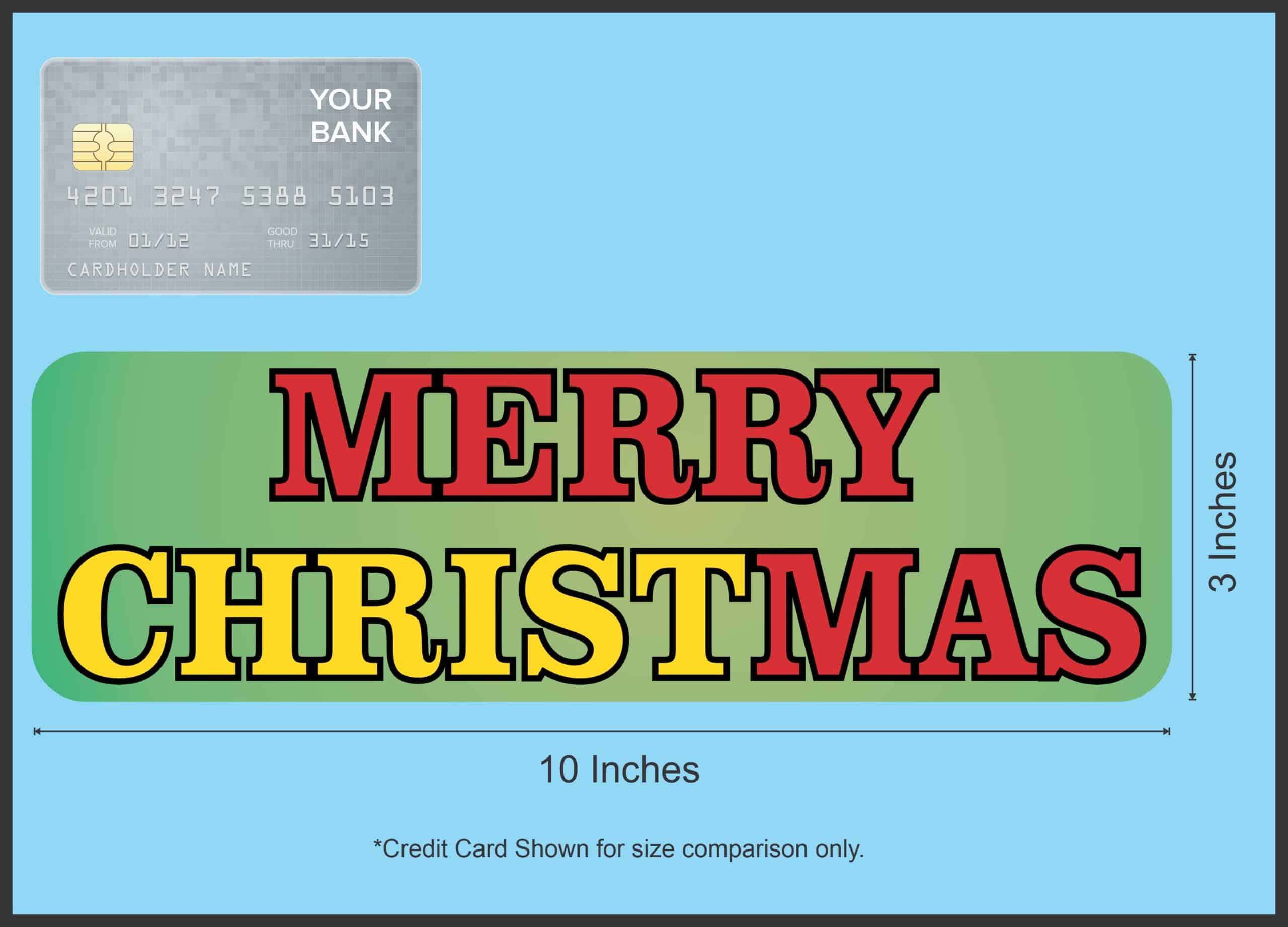 10in x 3in Merry Christmas Christ Vinyl Bumper Sticker Decal Car Stickers Decals