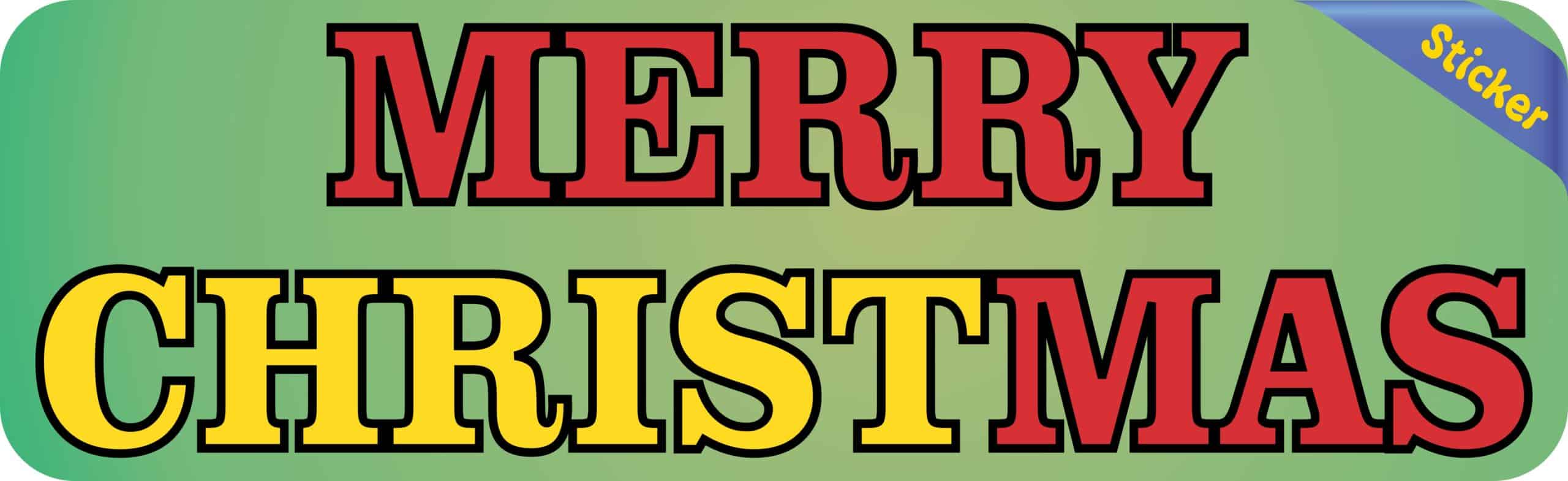 10in x 3in Merry Christmas Christ Vinyl Bumper Sticker Decal Car Stickers Decals