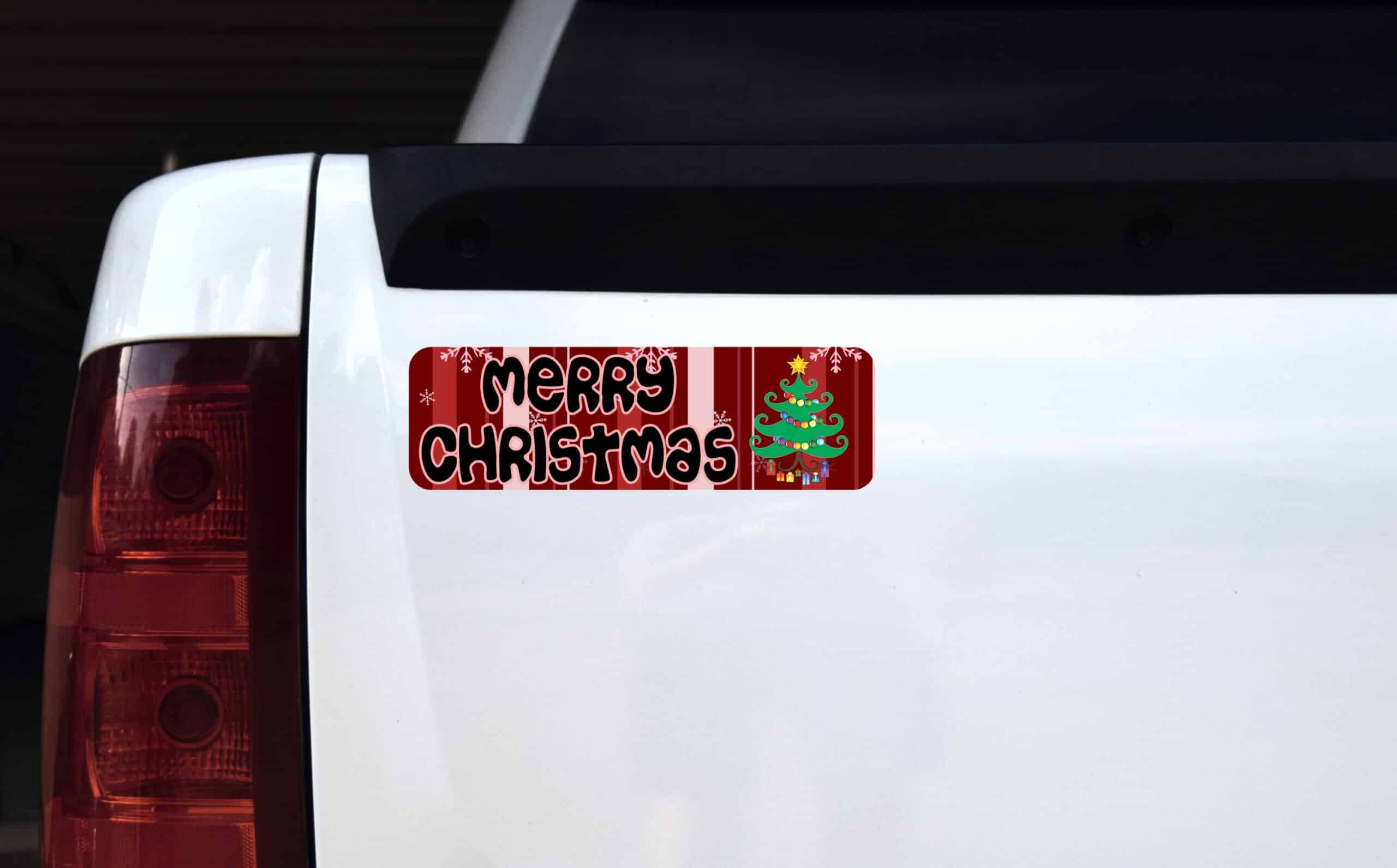10in x 3in Merry Christmas Tree Bumper magnet Car magnetic magnets