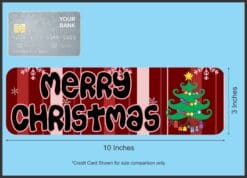 10in x 3in Merry Christmas Tree Bumper Sticker Decal Car Window Stickers Decals
