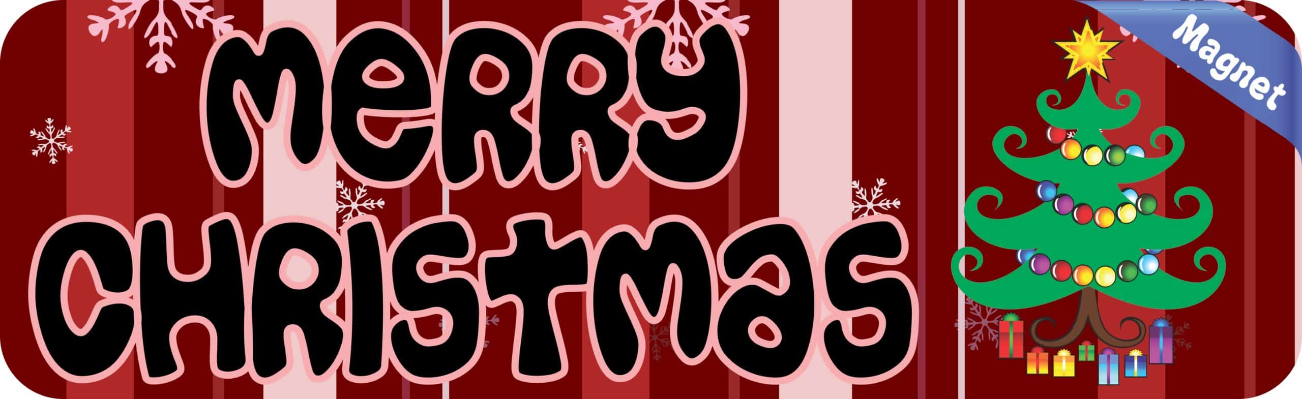 10in x 3in Merry Christmas Tree Bumper magnet Car magnetic magnets