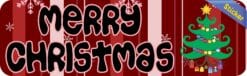 10in x 3in Merry Christmas Tree Bumper Sticker Decal Car Window Stickers Decals