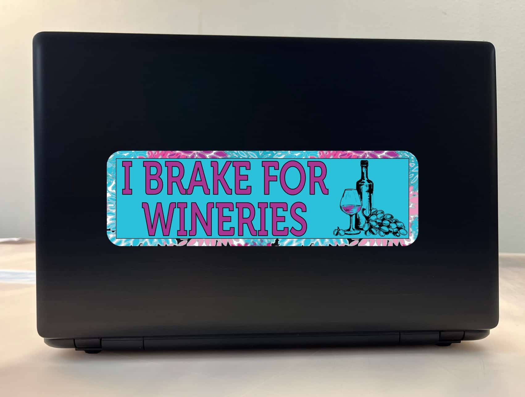 10in x 3in I Brake For Wineries Bumper Sticker Window Stickers V