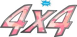 Alternative view of Pink Camo 4x4 Off-Road Vinyl Decal Sticker - Four Wheel Drive Truck Car Decor
