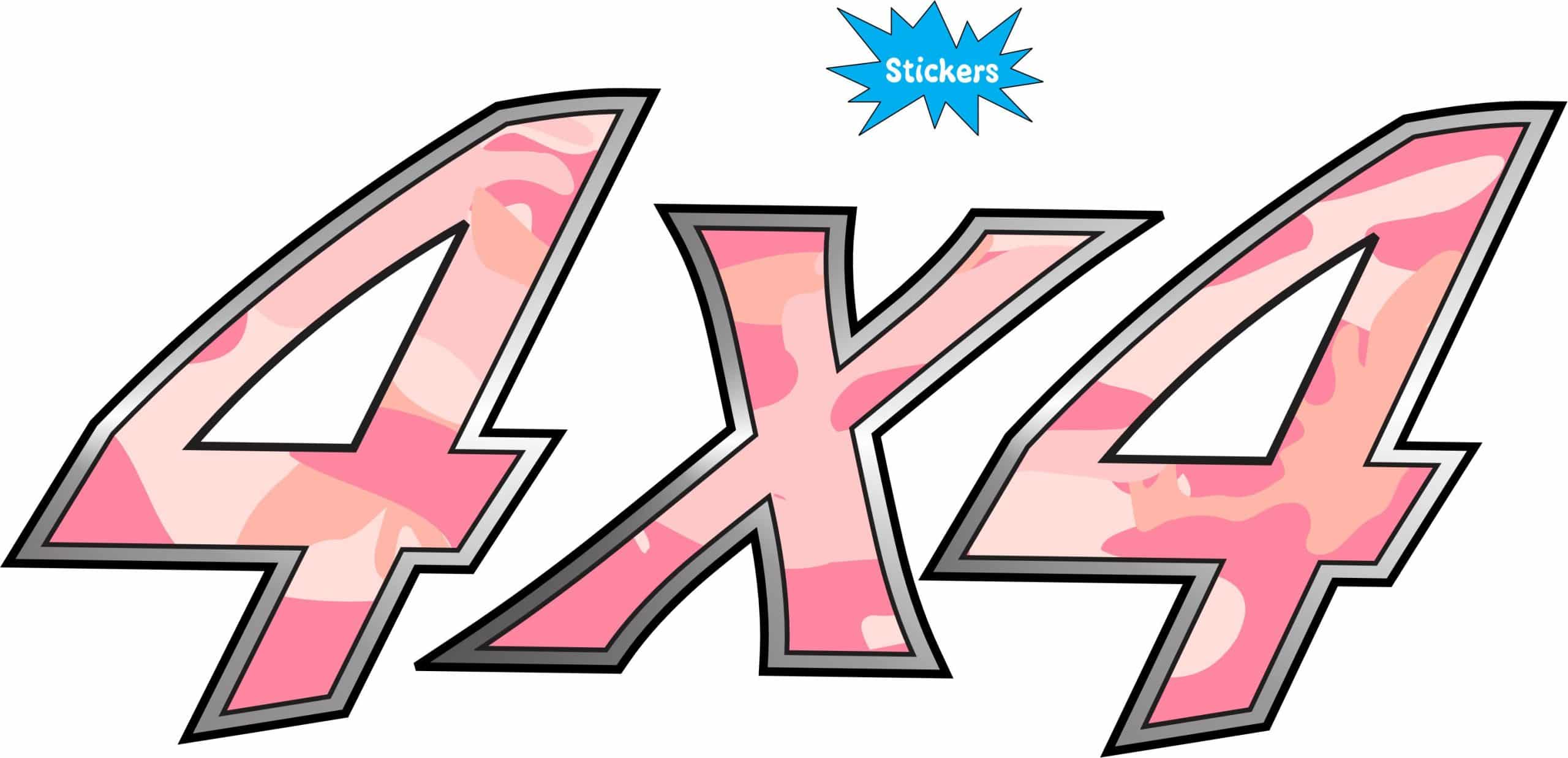 Pink Camo 4x4 Off-Road Vinyl Decal Sticker - Four Wheel Drive Truck Car Decor - Image 2