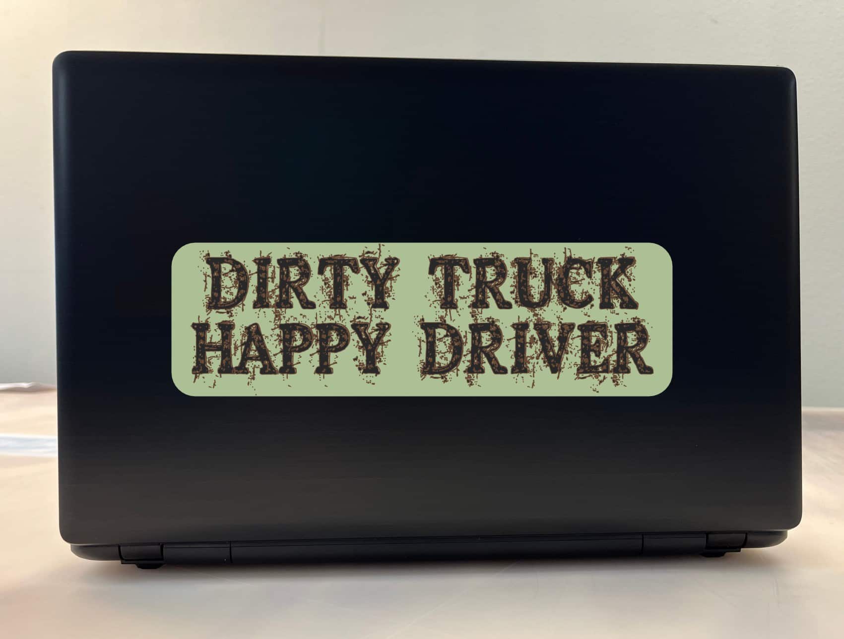 10in x 3in Dirty Truck Happy Driver Mud Mudding Bumper Sticker Decal Stickers Decals