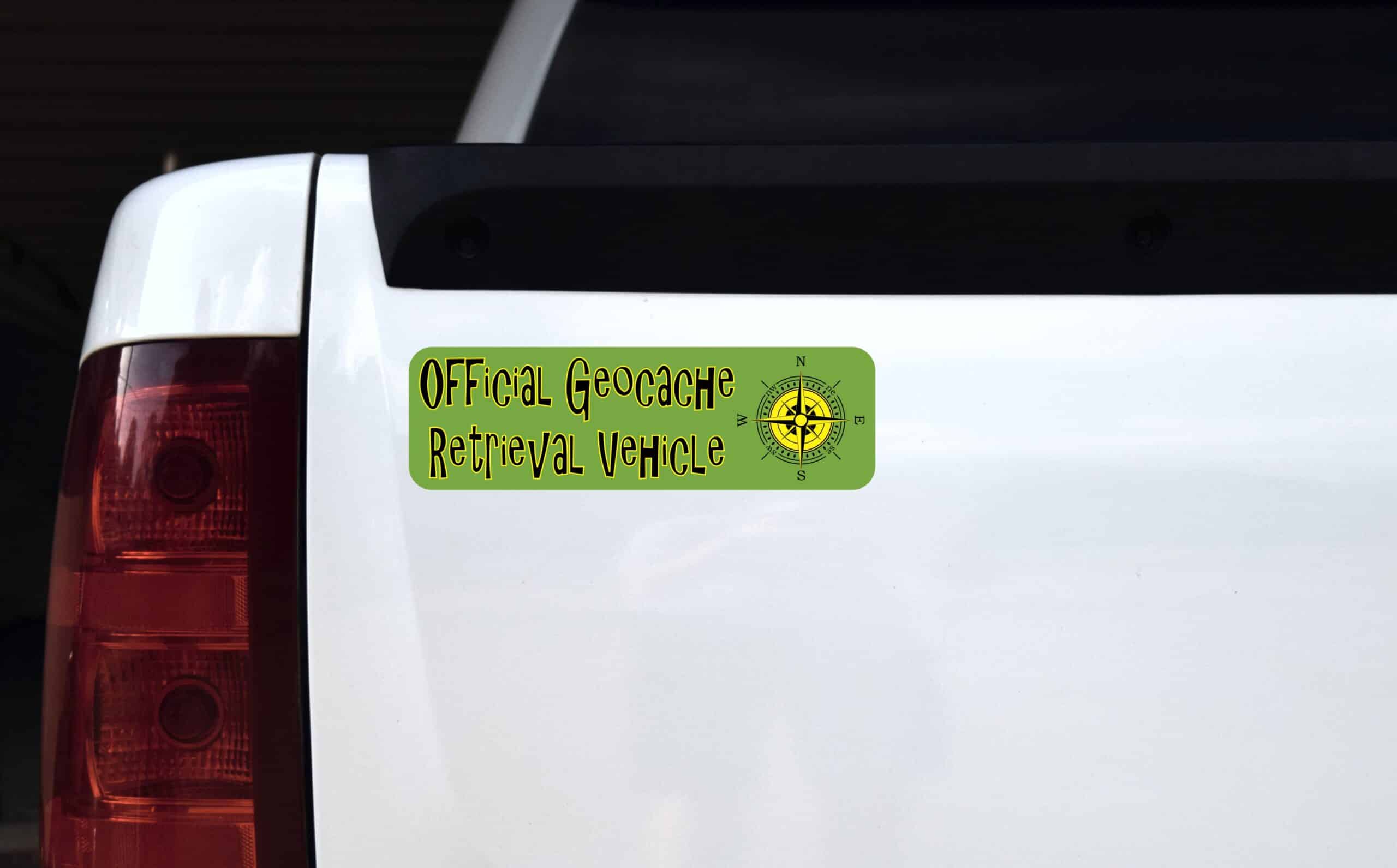 10in x 3in Official Geocache Retrieval Vehicle Bumper Stickers Geocaching Car Decals