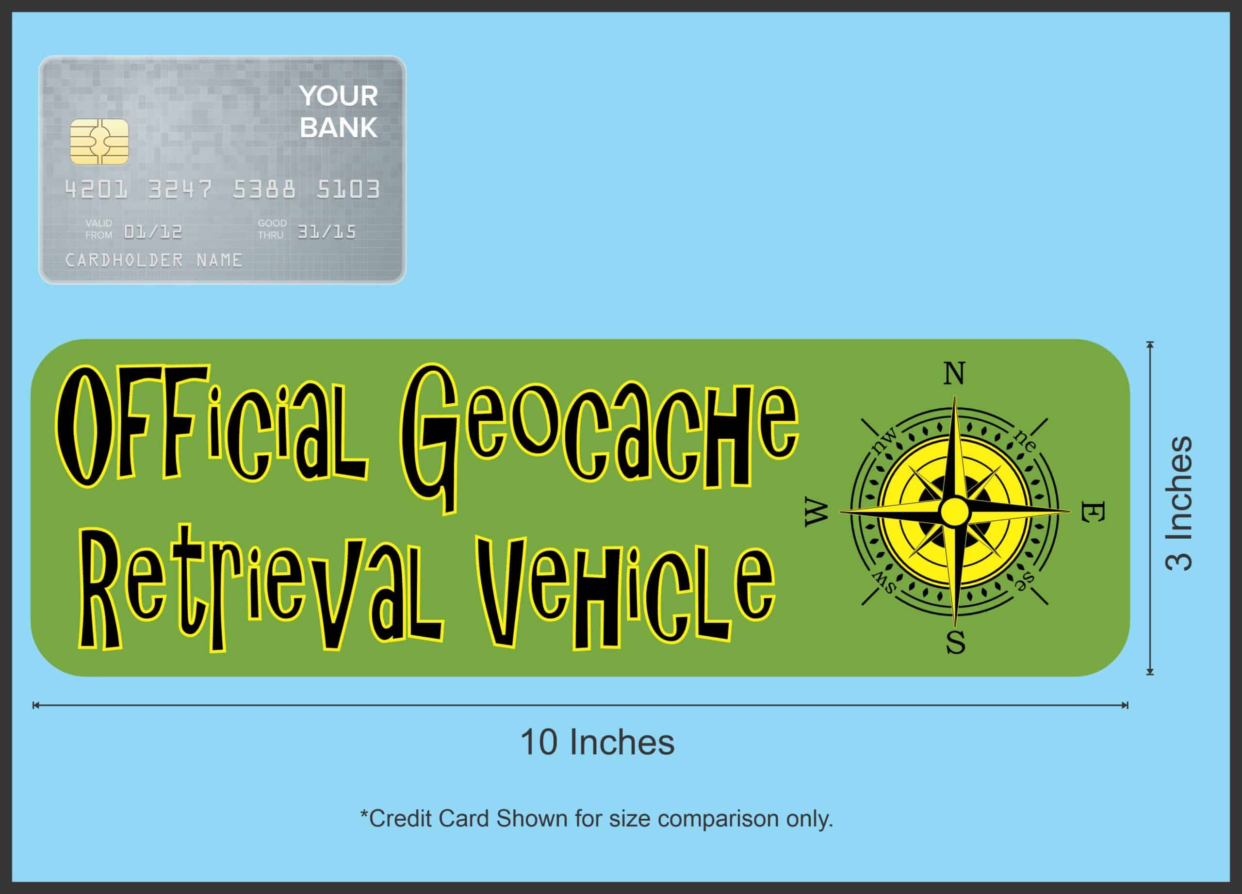 10in x 3in Official Geocache Retrieval Vehicle Bumper magnets Geocaching Car