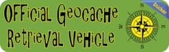 10in x 3in Official Geocache Retrieval Vehicle Bumper Stickers Geocaching Car Decals