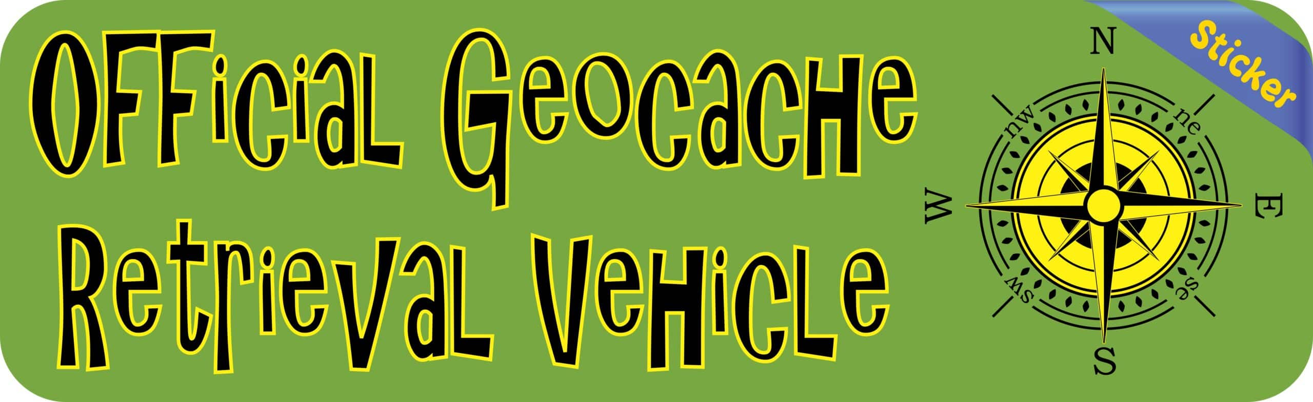 10in x 3in Official Geocache Retrieval Vehicle Bumper Stickers Geocaching Car Decals