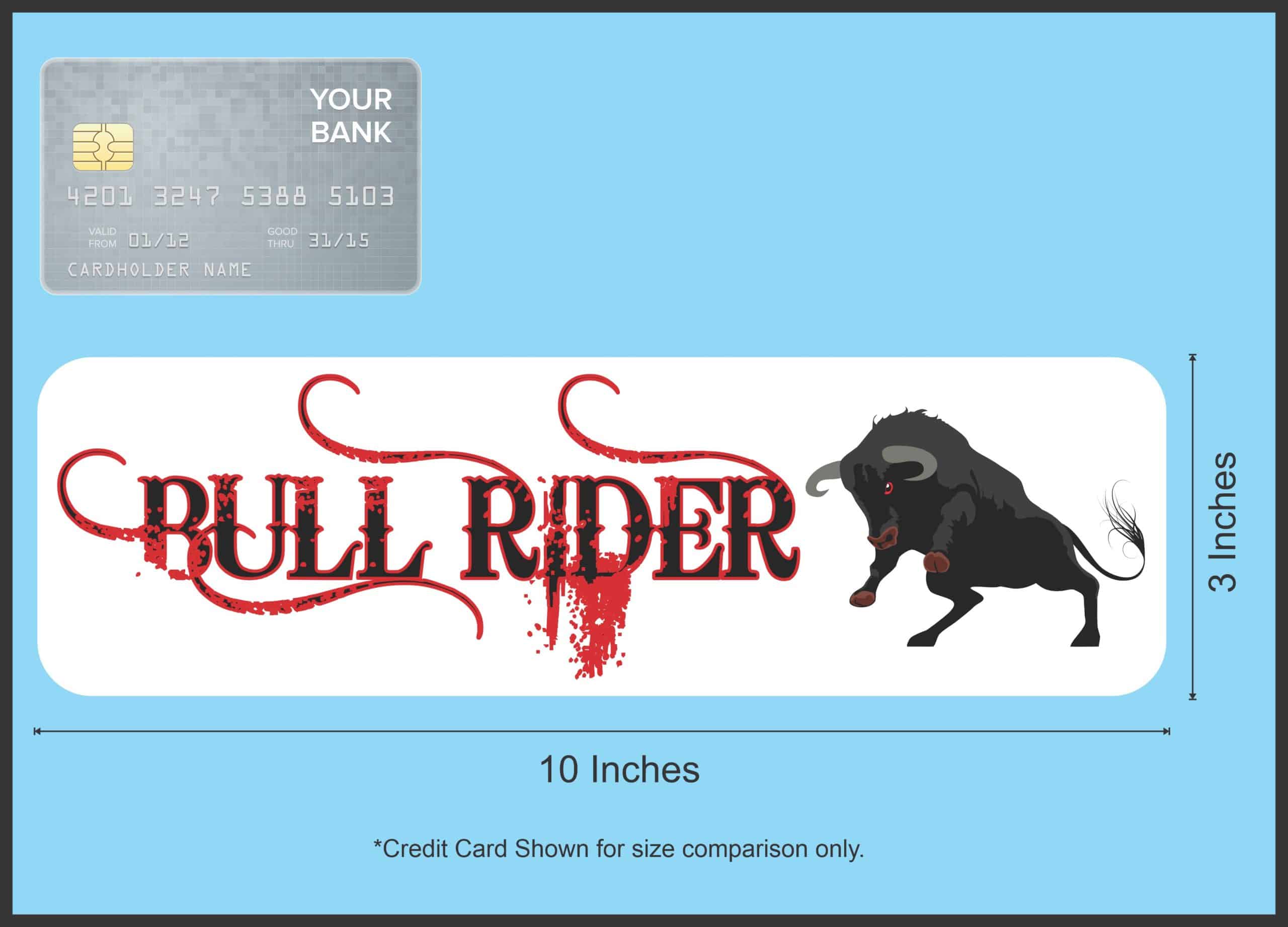 10in x 3in Bull Rider Cowboy Bumper Sticker Window Decal Vinyl Stickers Decals - Image 6