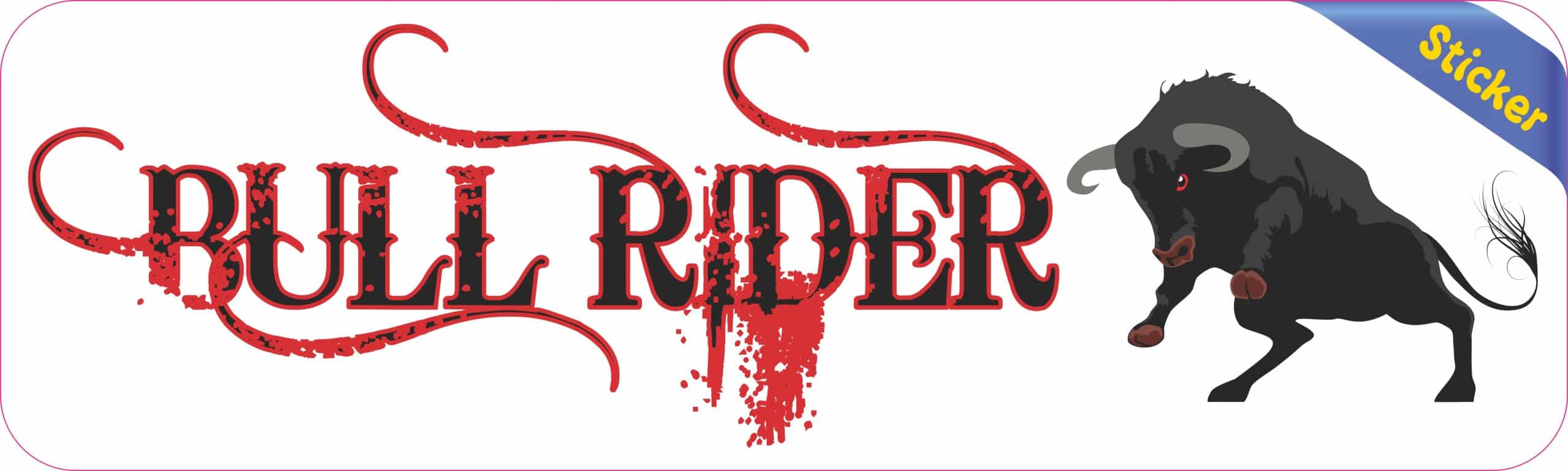 10in x 3in Bull Rider Cowboy Bumper Sticker Window Decal Vinyl Stickers Decals - Image 2