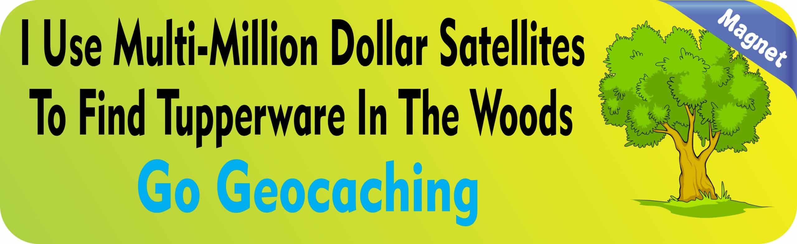 10in x 3in Multimillion Satellites Geocache Bumper magnet magne