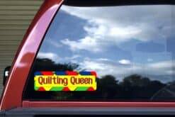 10in x 3in Quilting Queen Quilter Bumper Sticker Window Decal Car Stickers Decals