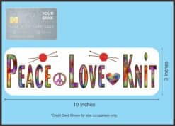 10in x3in Peace Love Knit Knitting Bumper Sticker Window Decal Car Stickers Decals