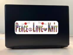10in x3in Peace Love Knit Knitting Bumper Sticker Window Decal Car Stickers Decals