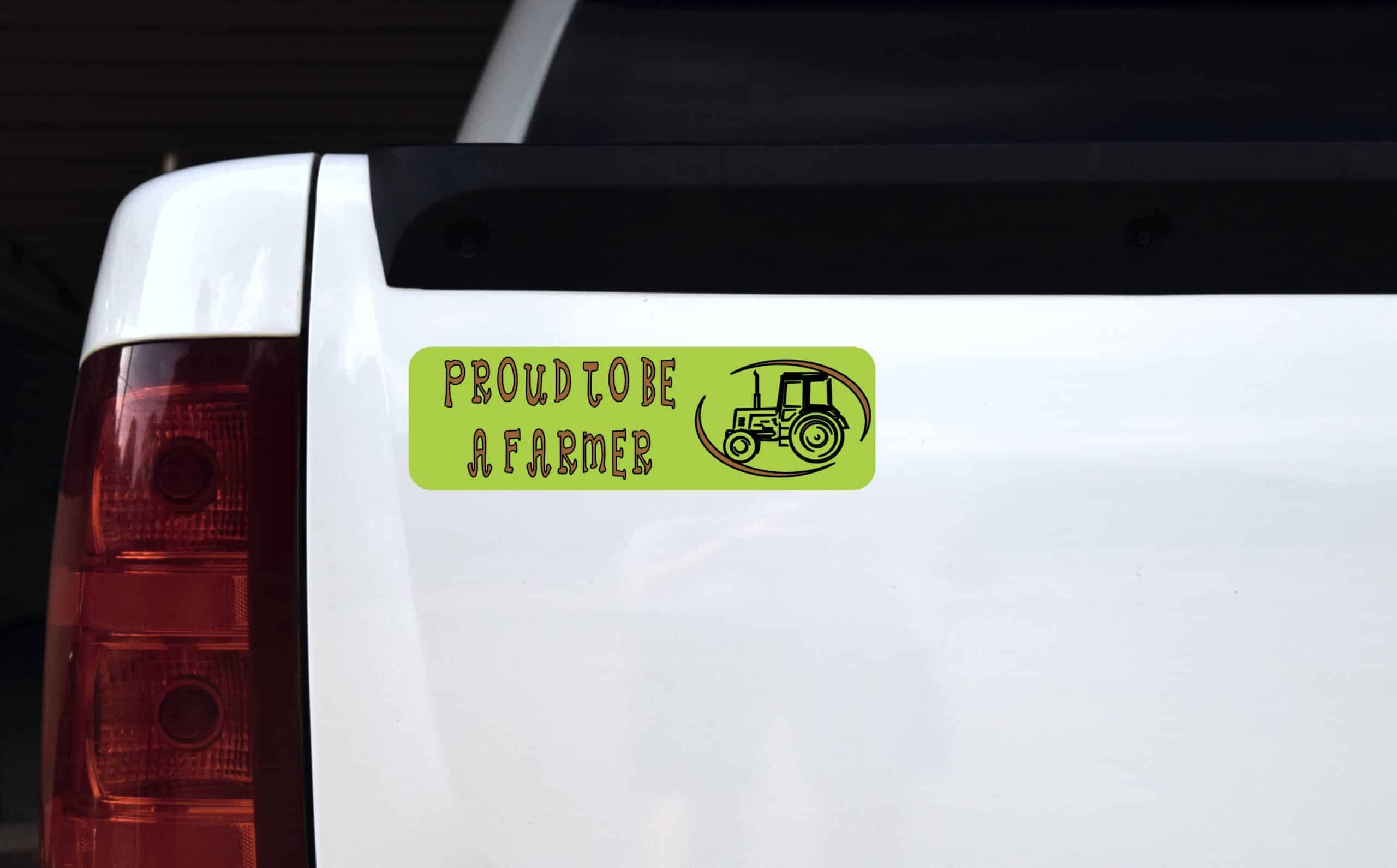 10in x 3in Proud To Be A Farmer Bumper Sticker Vinyl Agricultural Decal