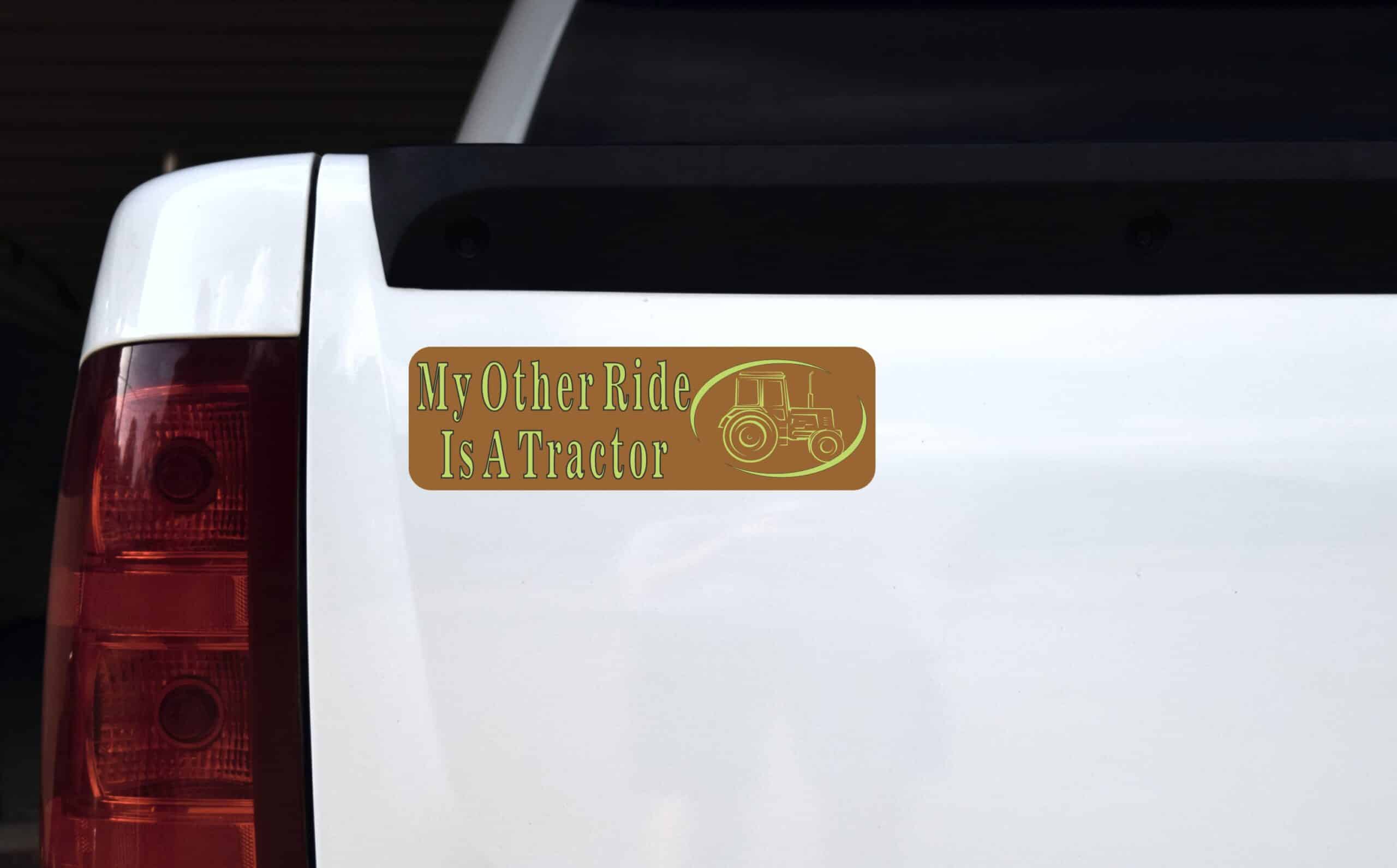 10in x 3in My Other Ride Is A Tractor Bumper Sticker Window Decal Car Stickers Decals