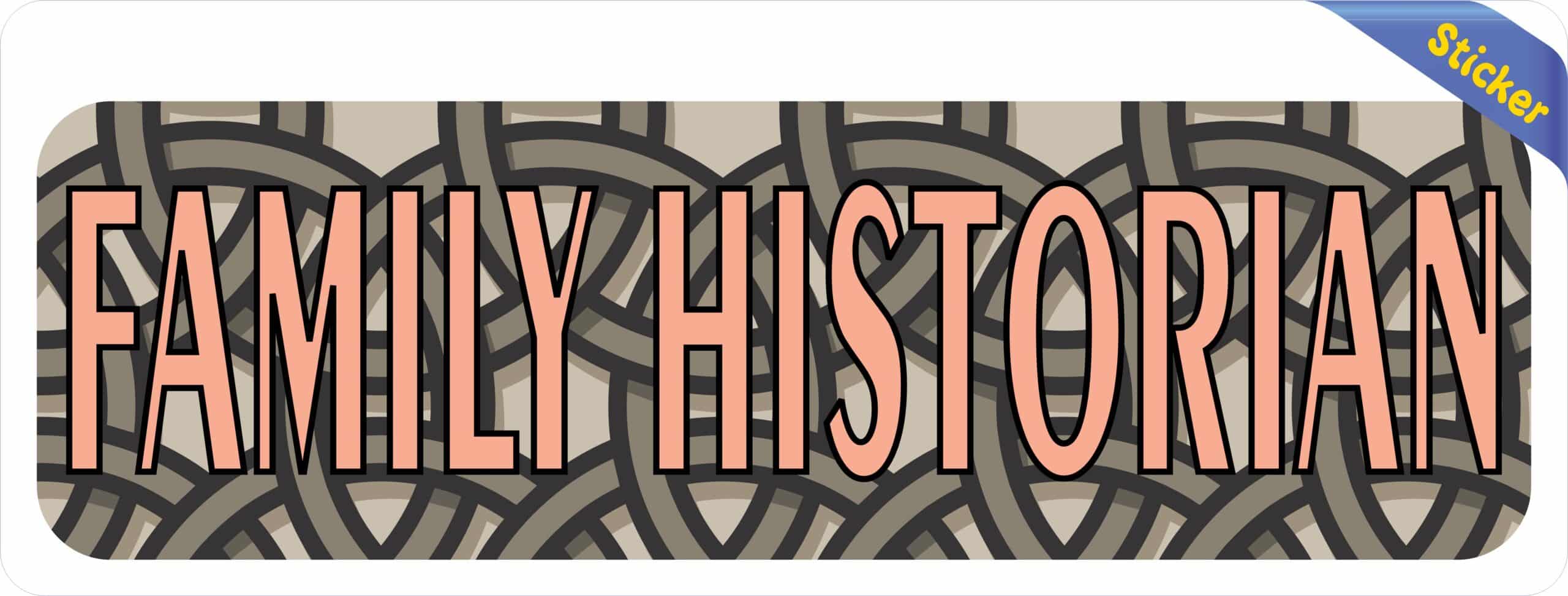 10in x 3in Family Historian Bumper Sticker Window Decal Car Window Stickers Decals