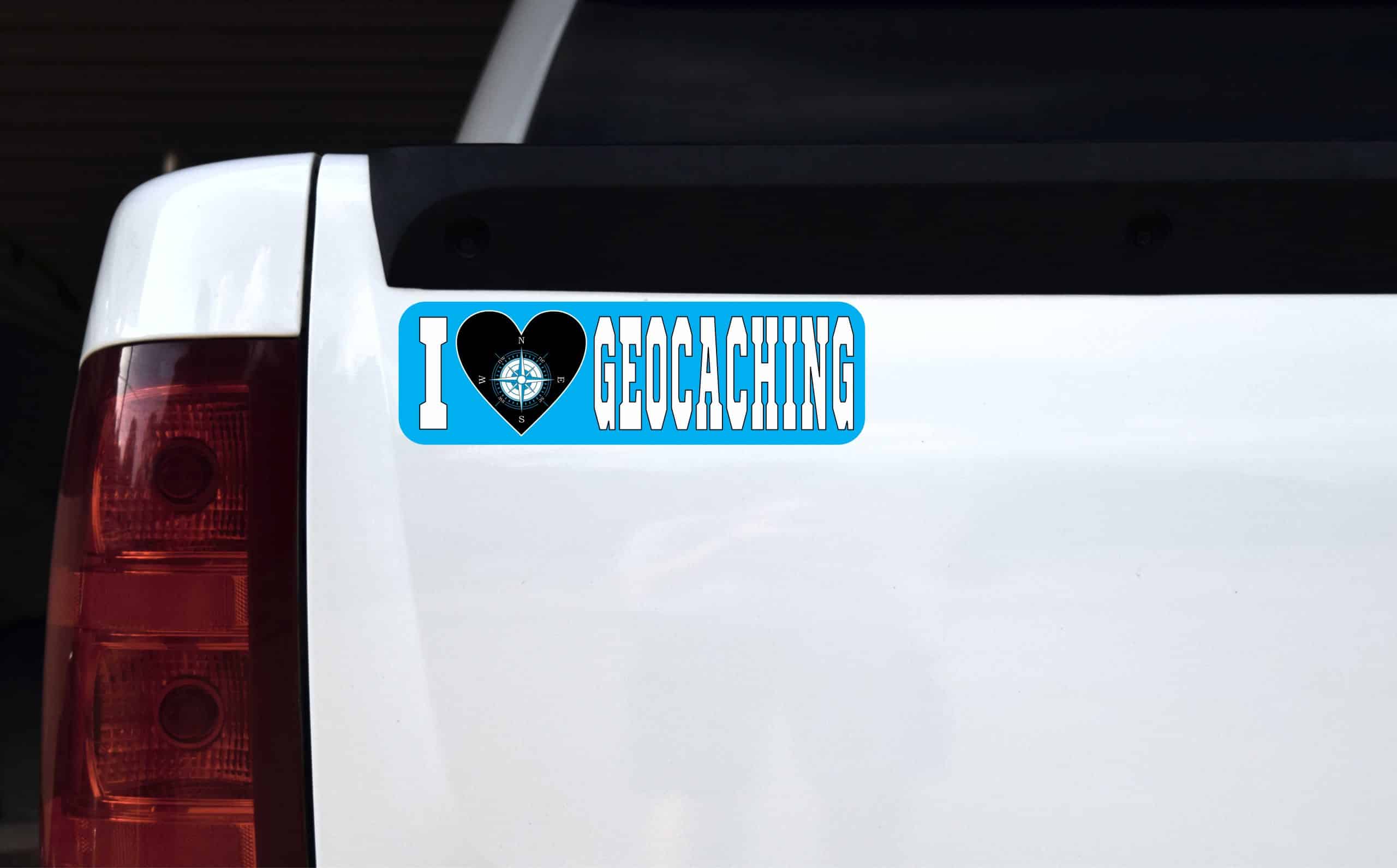 10in x 3in I Love Geocaching Bumper magnet Geocache magnets Car magnetic