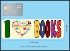 10in x 3in I Love Books Bumper Stickers Librarian Decals Car Sticker Decal