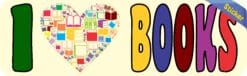10in x 3in I Love Books Bumper Stickers Librarian Decals Car Sticker Decal
