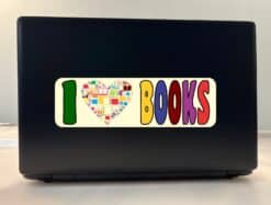 10in x 3in I Love Books Bumper Stickers Librarian Decals Car Sticker Decal