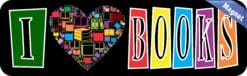 10in x 3in I Love Books Bumper magnets Librarian Car magnet