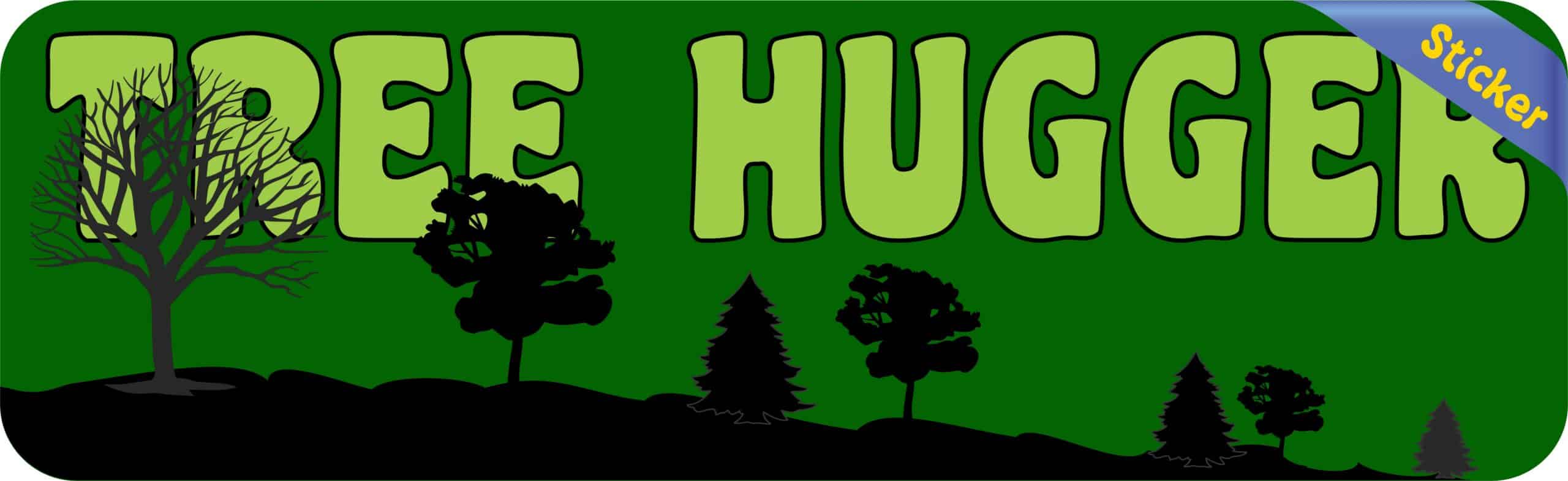 10in x 3in Tree Hugger Vinyl Bumper Sticker Vinyl Car Decal Window Stickers Decals