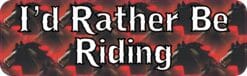 10in x 3in Id Rather Be Riding Horse Bumper Sticker Decal Vinyl Window Stickers Decals Car