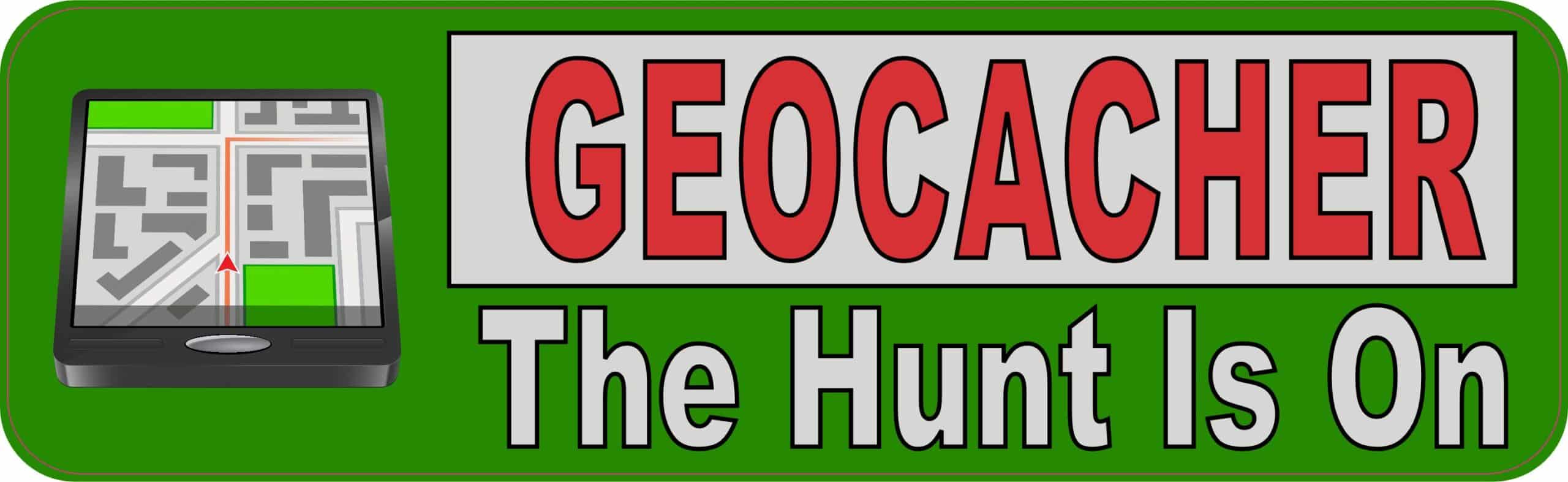 10in x 3in Geocacher The Hunt Is On Bumper Stickers Vinyl Decals Car Sticker Decal
