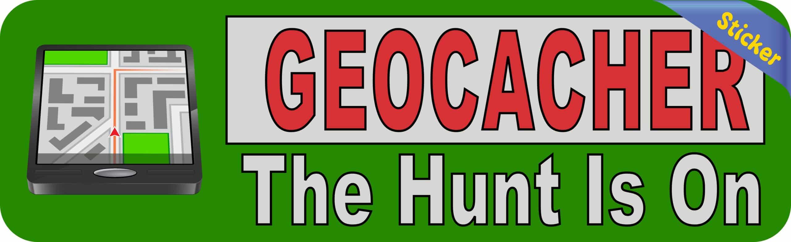 10in x 3in Geocacher The Hunt Is On Bumper Stickers Vinyl Decals Car Sticker Decal