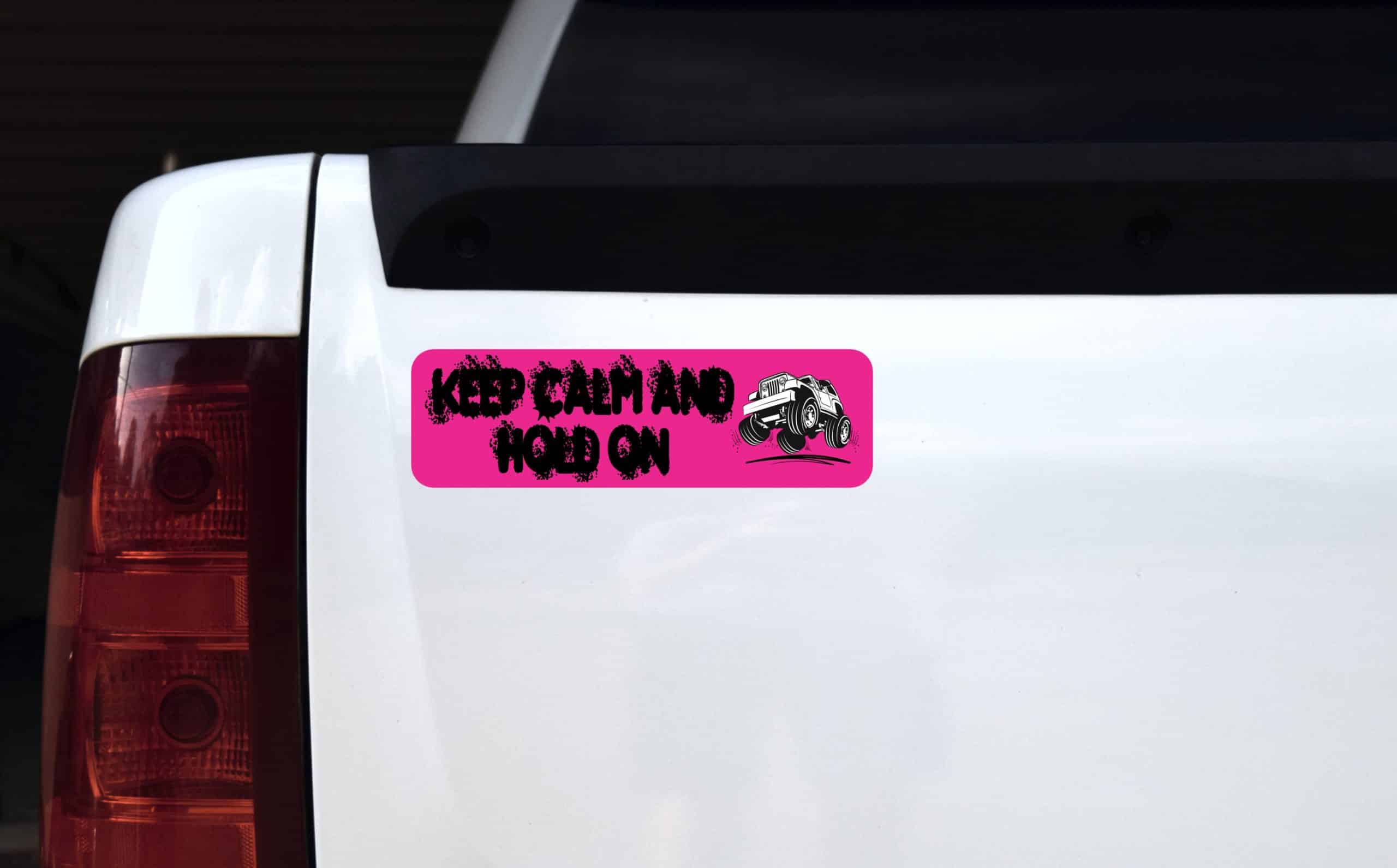 10in x 3in Pink Keep Calm Hold On Magnet - Image 3