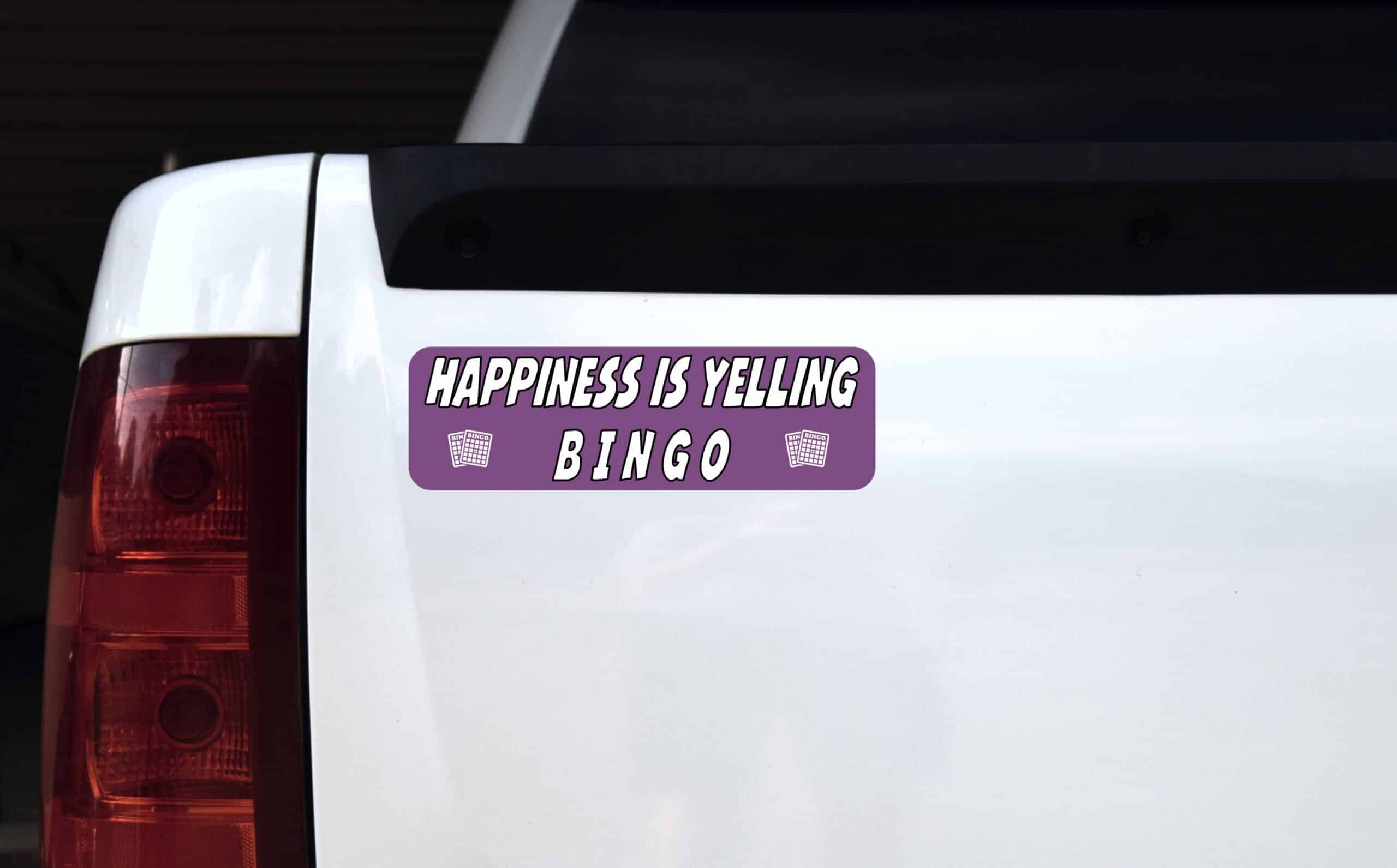 10in x 3in Happiness Is Yelling Bingo Magnet Magnetic Vehicle Sign