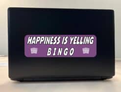 10in x 3in Happiness Is Yelling Bingo Bumper Sticker Vinyl Window Decal