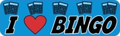 10in x 3in I Love Bingo Heart Magnet Magnetic Vehicle Sign
