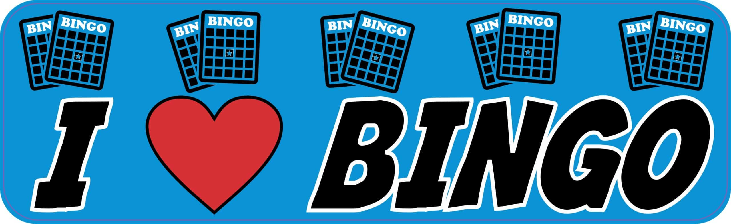 10in x 3in I Love Bingo Heart Magnet Magnetic Vehicle Sign