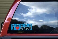 10in x 3in I Love Bingo Heart Bumper Sticker Vinyl Window Decal