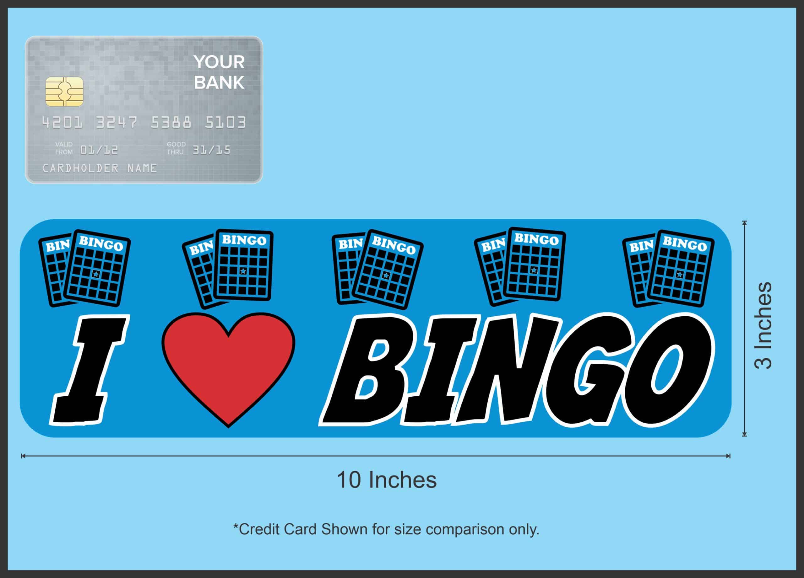 10in x 3in I Love Bingo Heart Magnet Magnetic Vehicle Sign