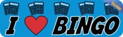 10in x 3in I Love Bingo Heart Bumper Sticker Vinyl Window Decal