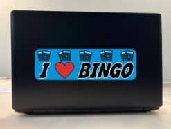 10in x 3in I Love Bingo Heart Bumper Sticker Vinyl Window Decal