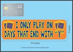 10in x 3in I Only Play On Days That End In Y Bingo Magnet Magnetic Vehicle Sign