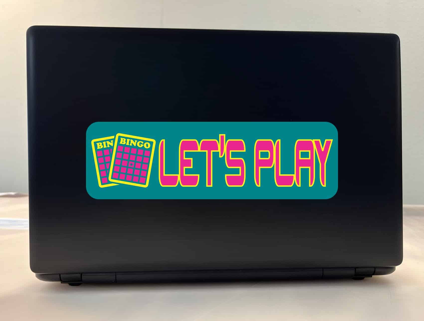 10in x 3in Lets Play Bingo Bumper Sticker Vinyl Window Decal